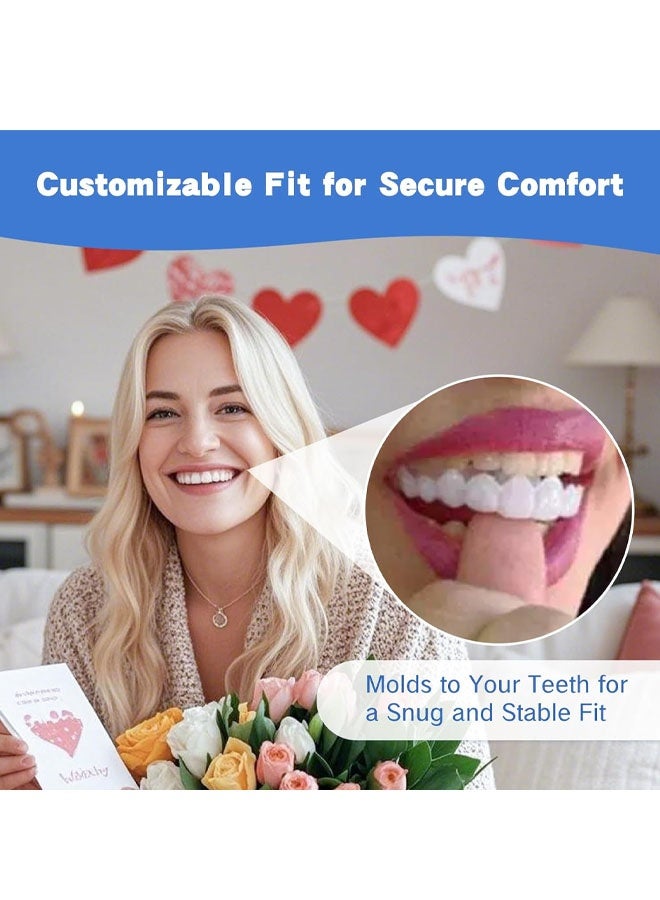 3 أزواج من أغطية الأسنان مع أسنان صناعية علوية وسفلية للأسنان المكسورة أو المفقودة، سهلة التركيب، تمنحك ابتسامة واثقة، أطقم أسنان صناعية للرجال، سهلة الاستخدام. - Image 3